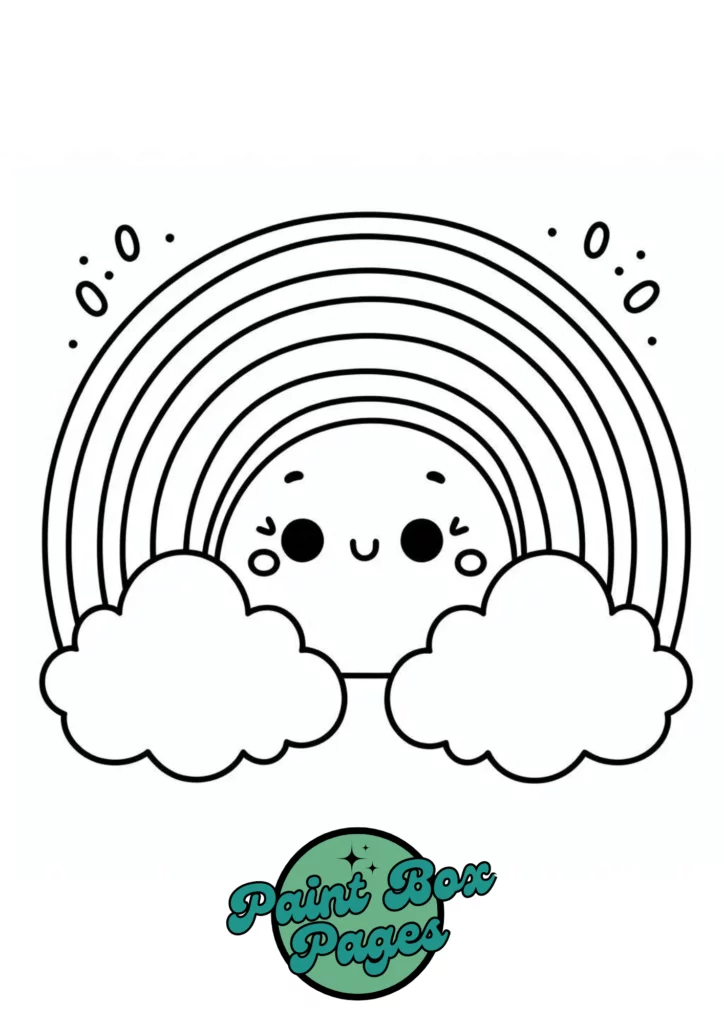 Rainbow Preschool coloring page with free pdf file