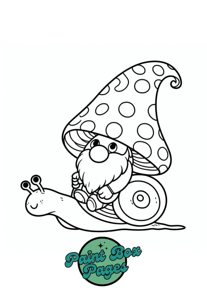 Gnome Coloring page and free pdf of preschool coloring book