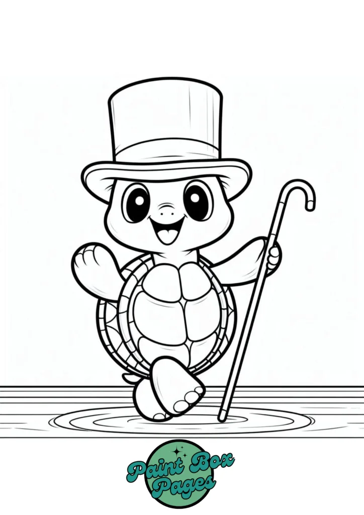 Turtle Coloring page and free pdf of preschool coloring book