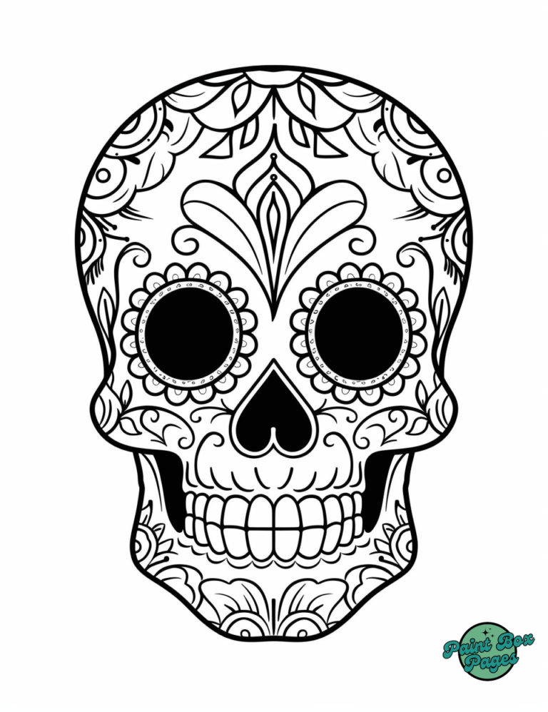28 Cinco De Mayo Traditional Skull Coloring Pages