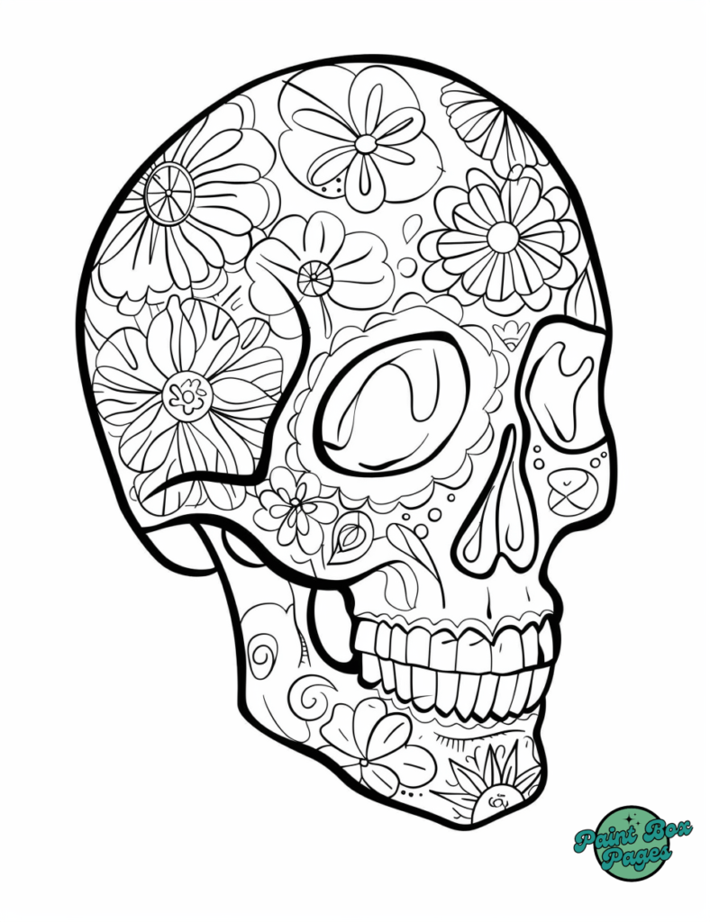 30 Cinco De Mayo Detailed Skull Coloring Pages