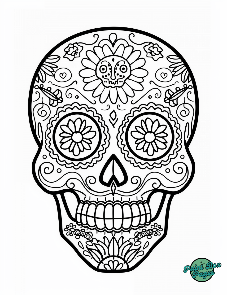 30 Cinco De Mayo Detailed Skull Coloring Pages
