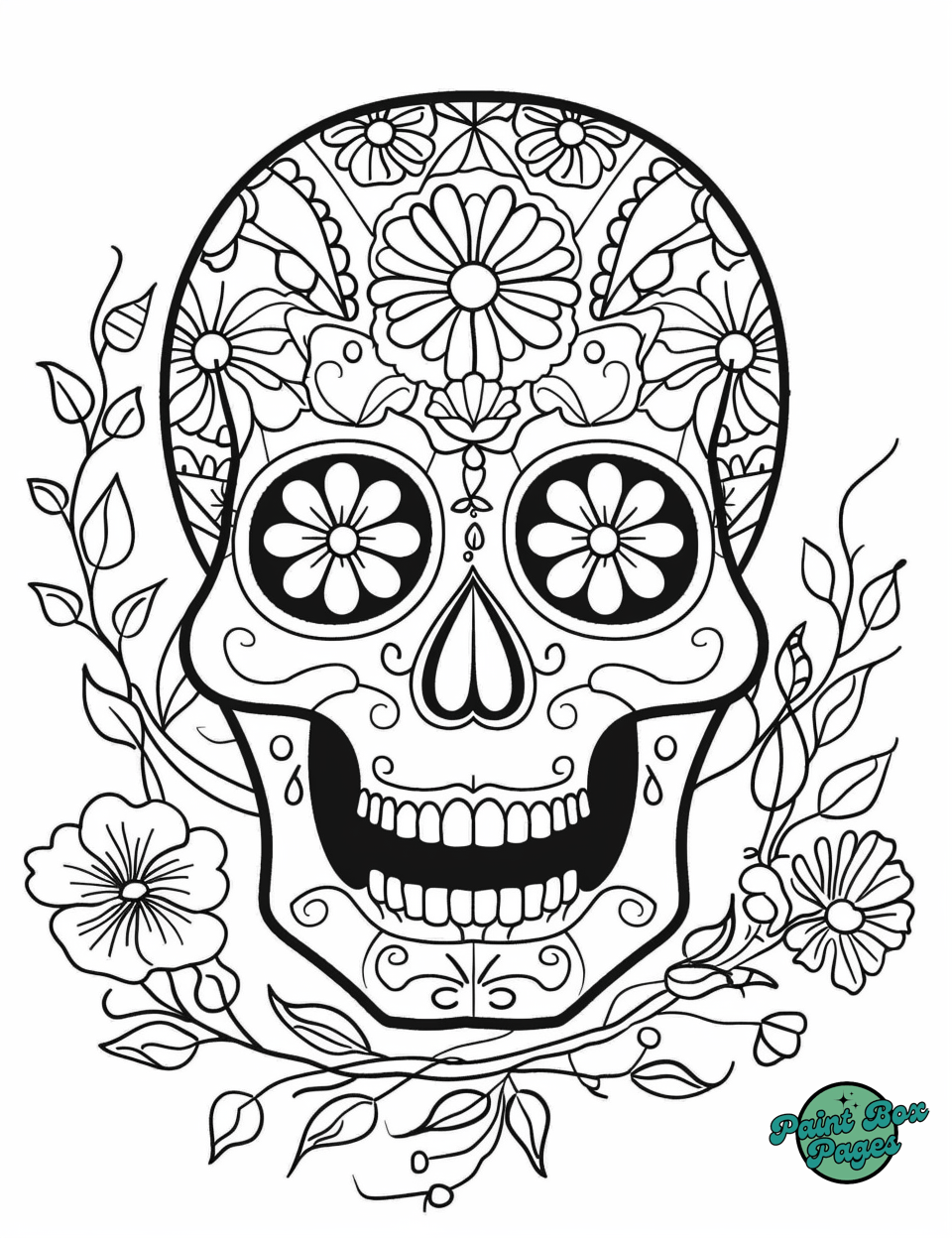 30 Cinco De Mayo Detailed Skull Coloring Pages