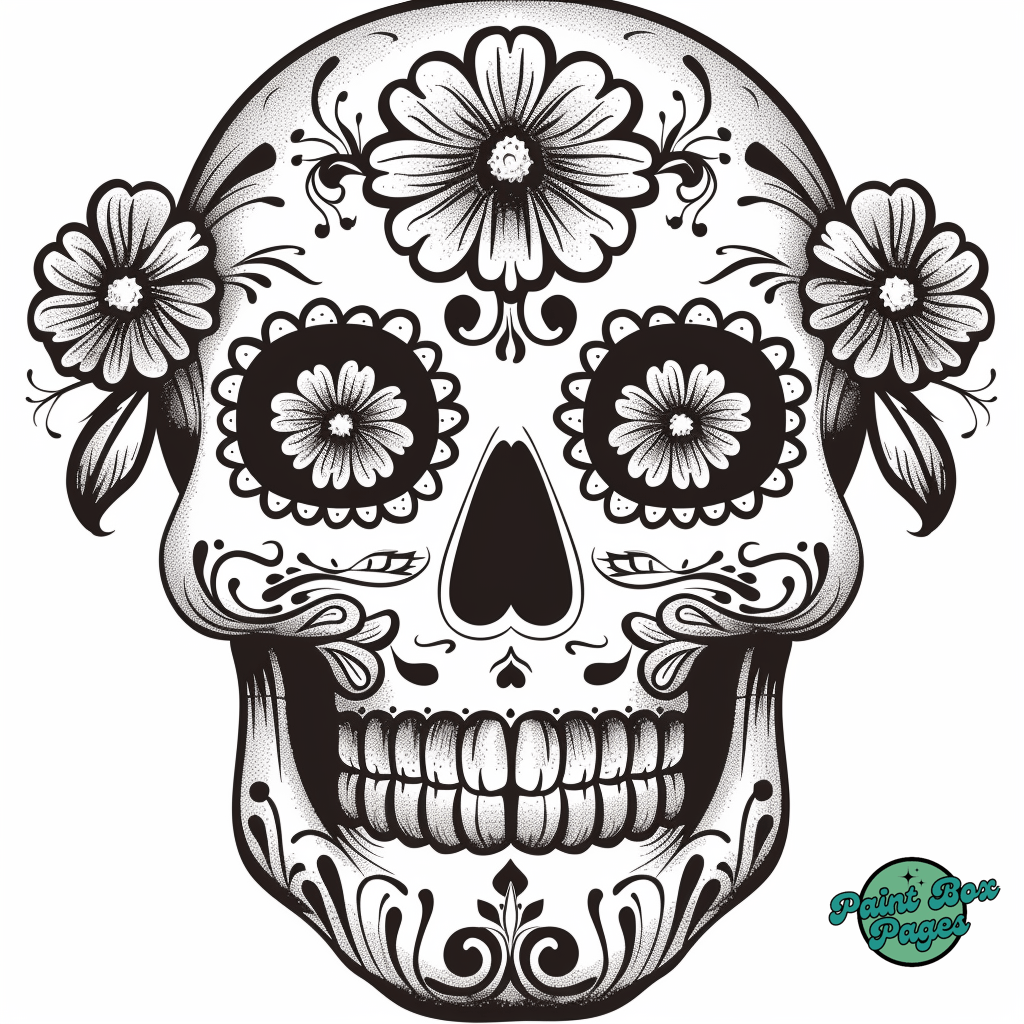 0004 cinco de mayo artistic skull coloring pages_26