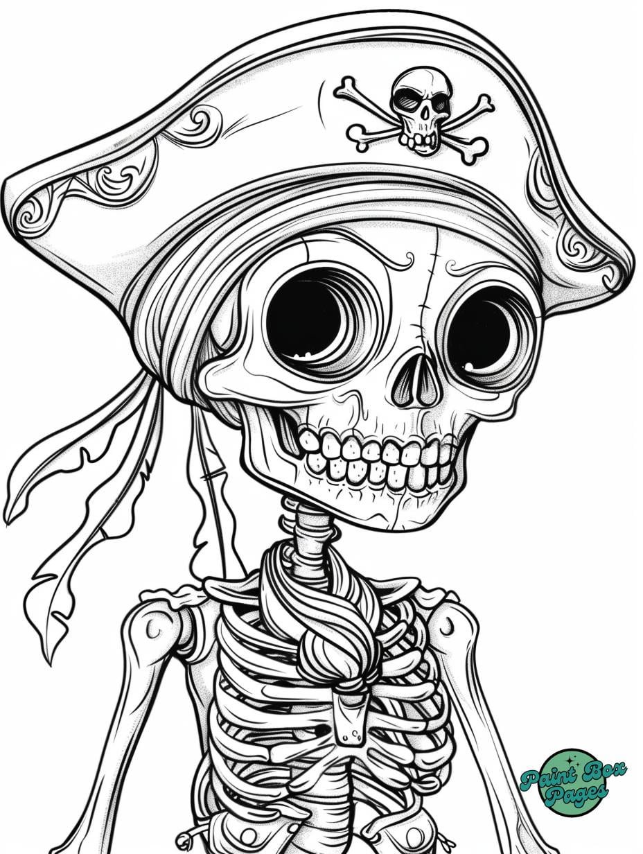 112 Halloween Funny Skeleton Coloring Pages