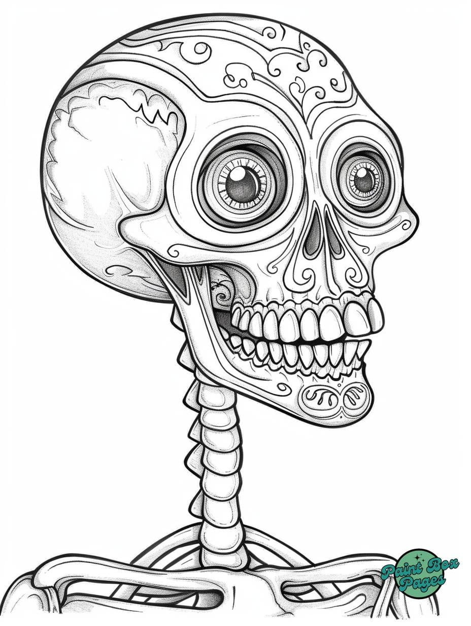 112 Halloween Funny Skeleton Coloring Pages